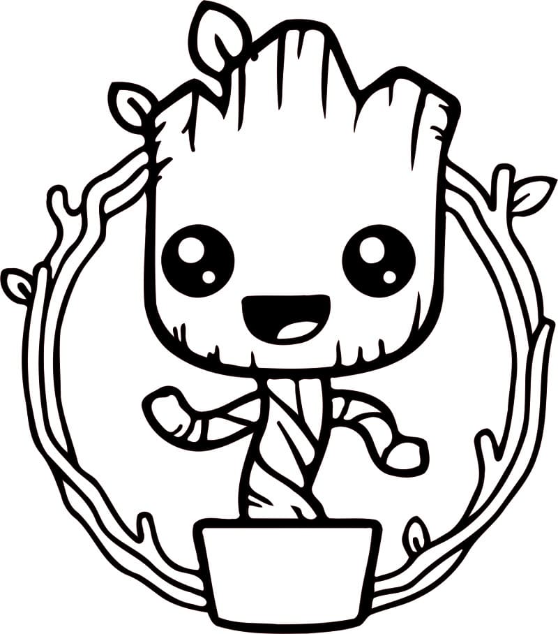 Groot carino stampabile da colorare