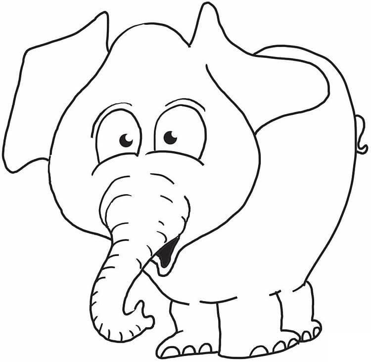 Happy Elephant coloring page 