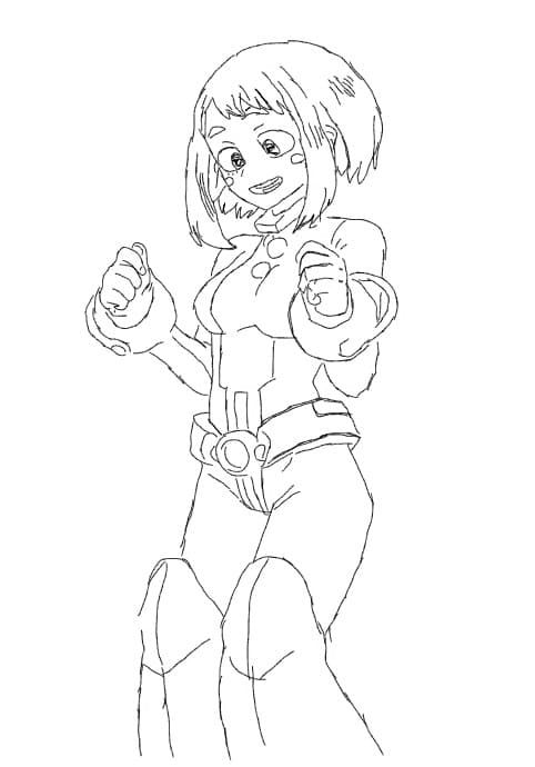 Hero Uraraka da colorare