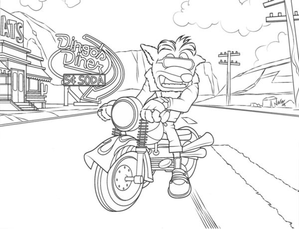 Hipster crash su una moto da colorare