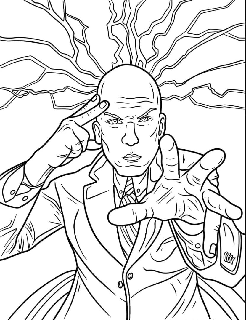 Il Professor X usa poteri telepatici da colorare