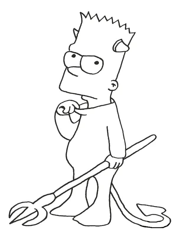 Il diavolo Bart Simpson da colorare