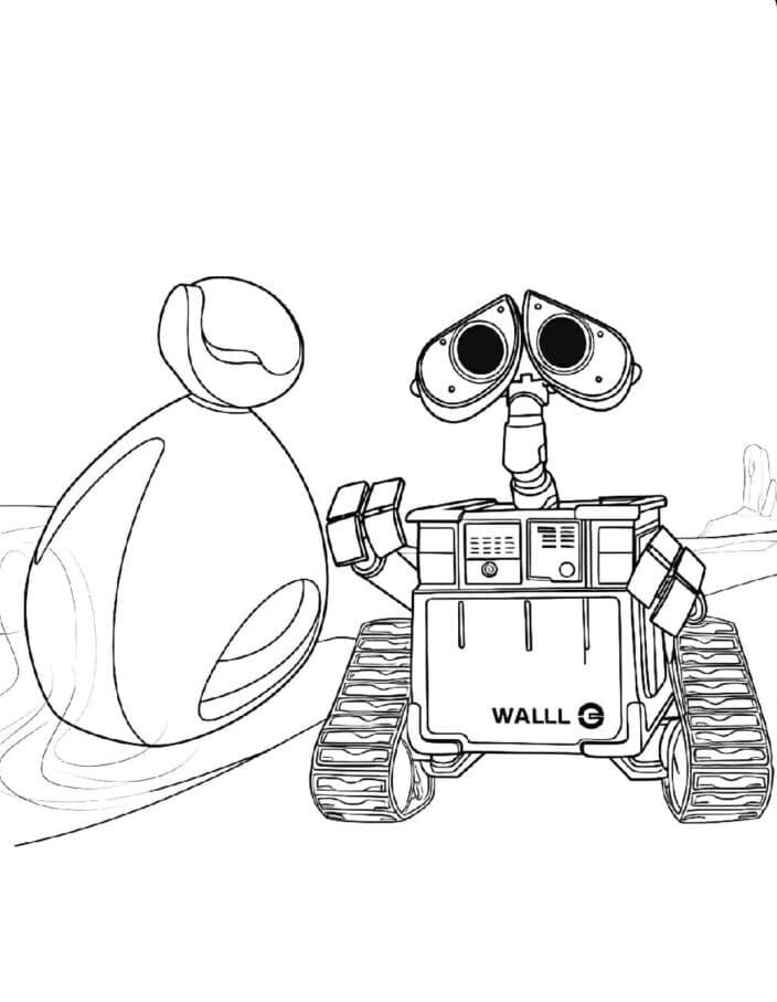 Il futuro di Wall-E ed Eve da colorare
