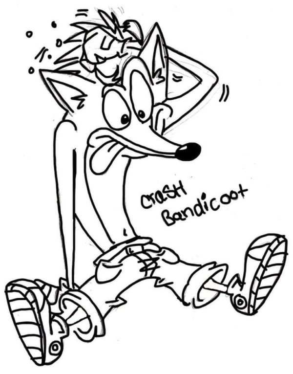 Il protagonista del gioco è Crash Bandicoot. da colorare