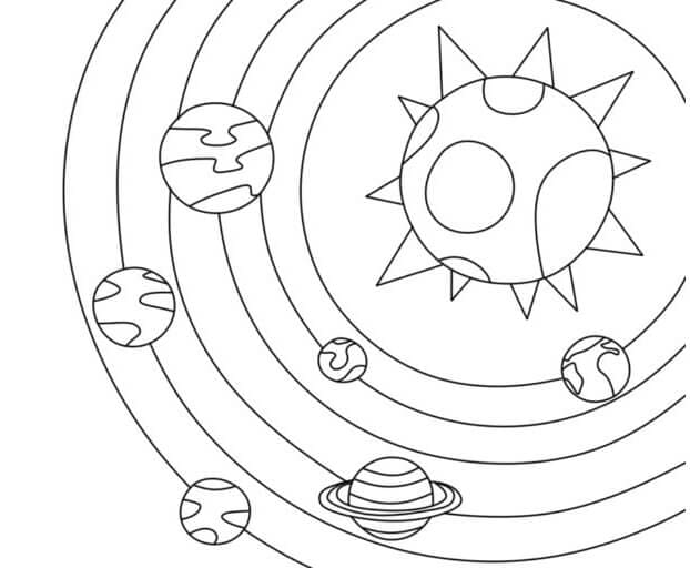 Il sistema solare di base da colorare
