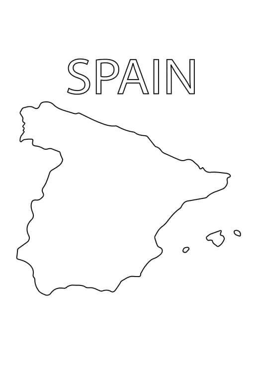 Ilmainen tulostettava Espanjan kartta da colorare