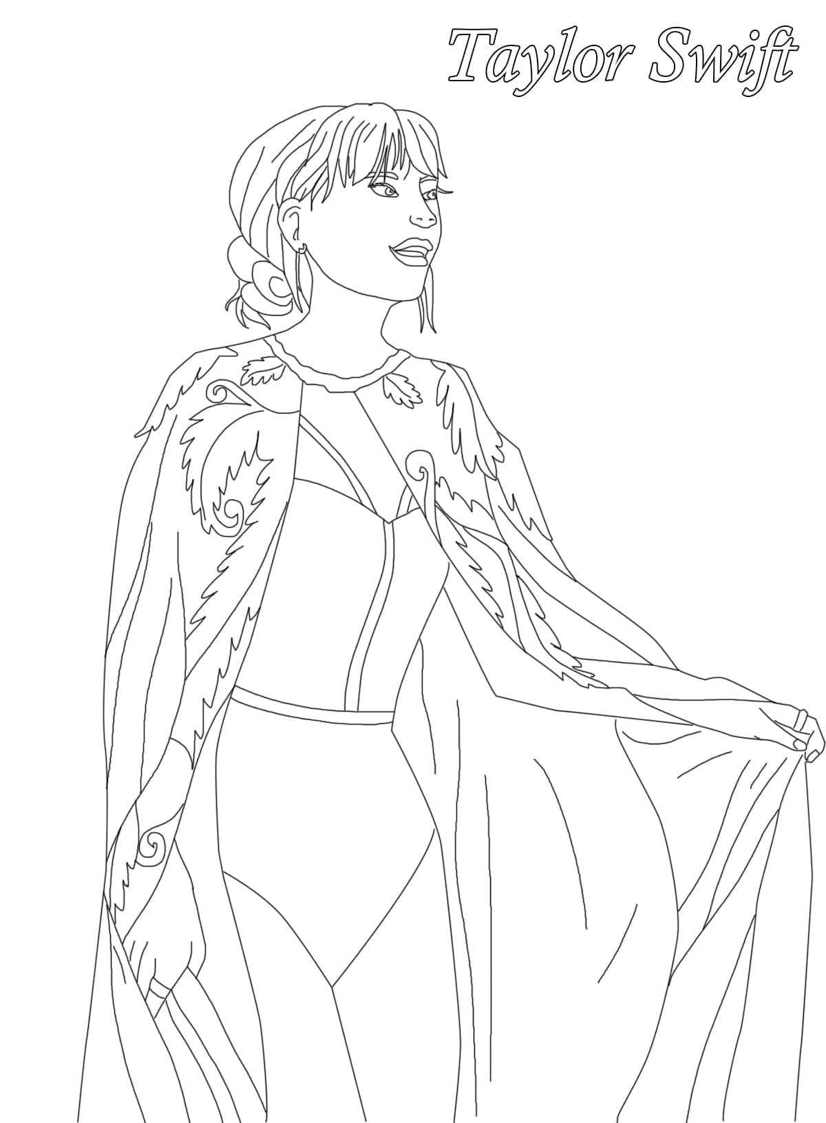 Immagine Taylor Swift da colorare