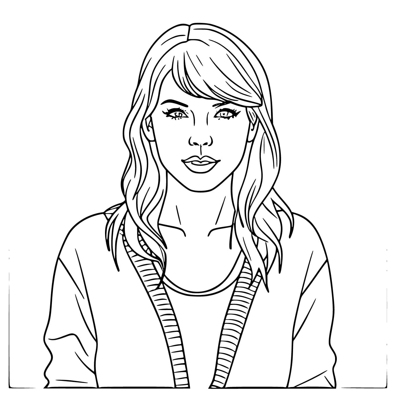 Immagine felice di Taylor Swift da colorare