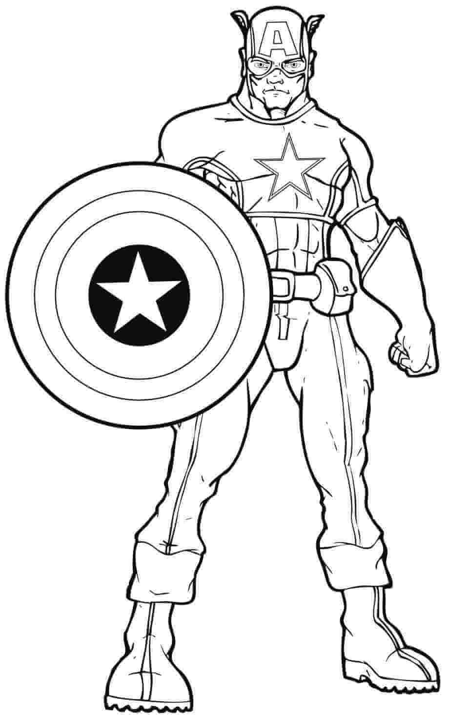 Immagini gratuite di Capitan America da colorare