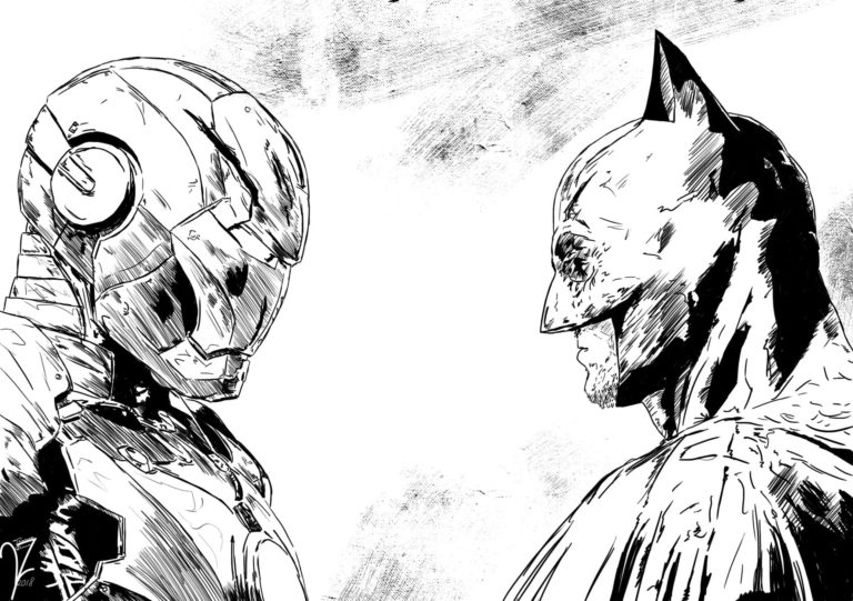 Iron Man e Batman da colorare