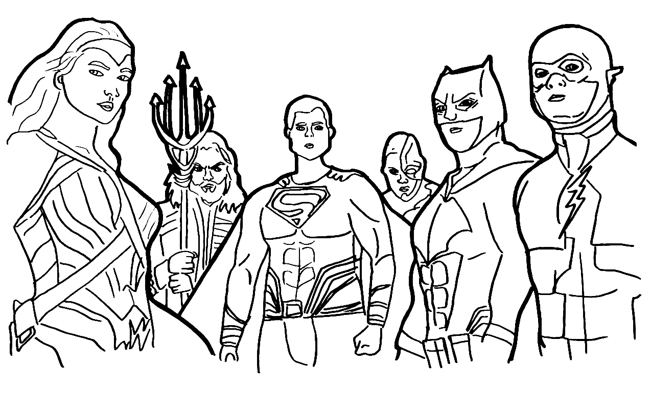 Justice League gratis da colorare