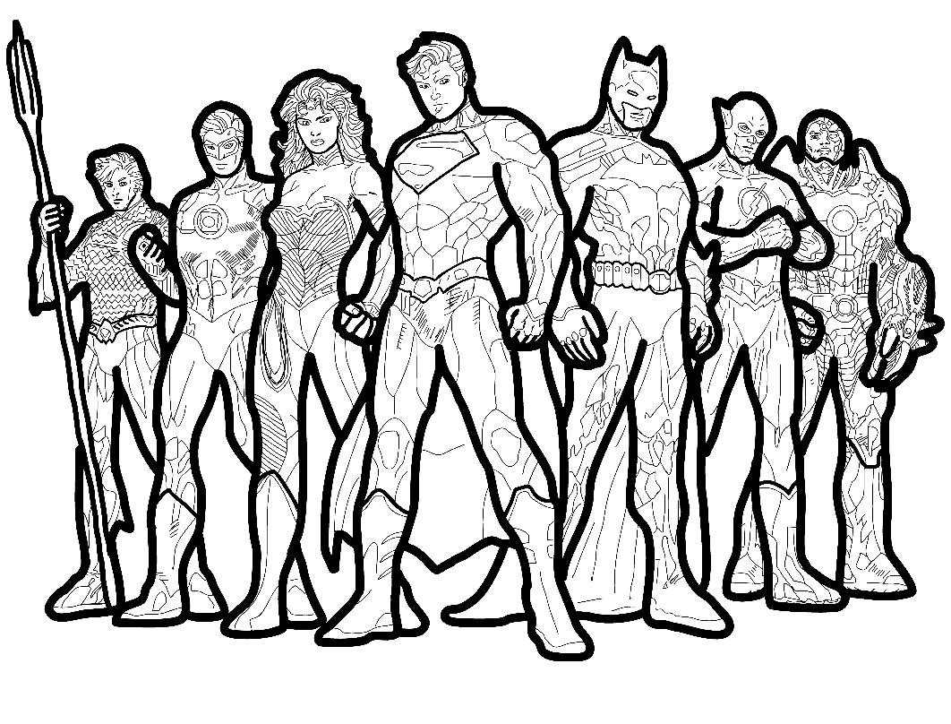 Justice League gratuito per bambini da colorare