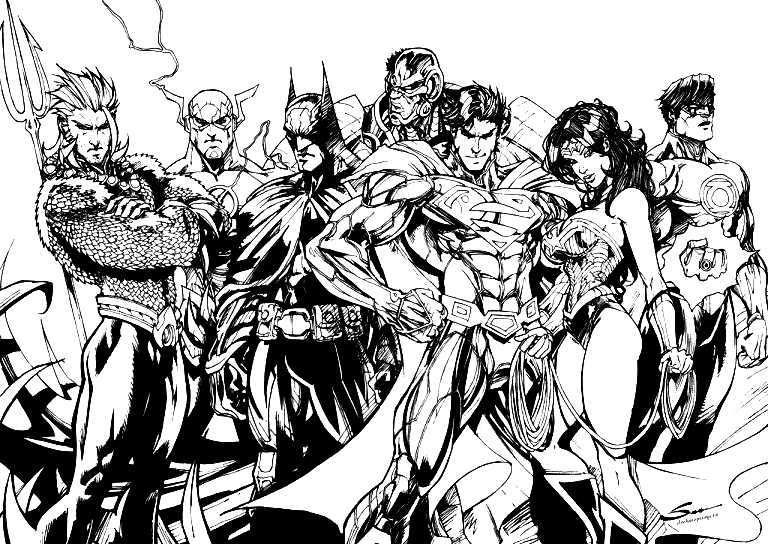Justice League normale da colorare