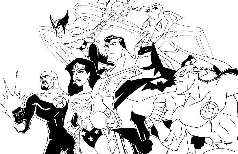 Justice League stampabile gratis da colorare