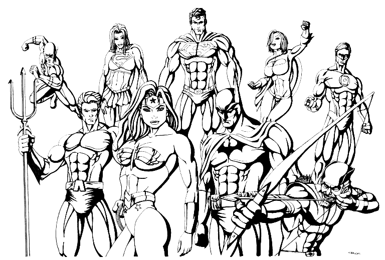 Justice League stampabile gratuitamente da colorare