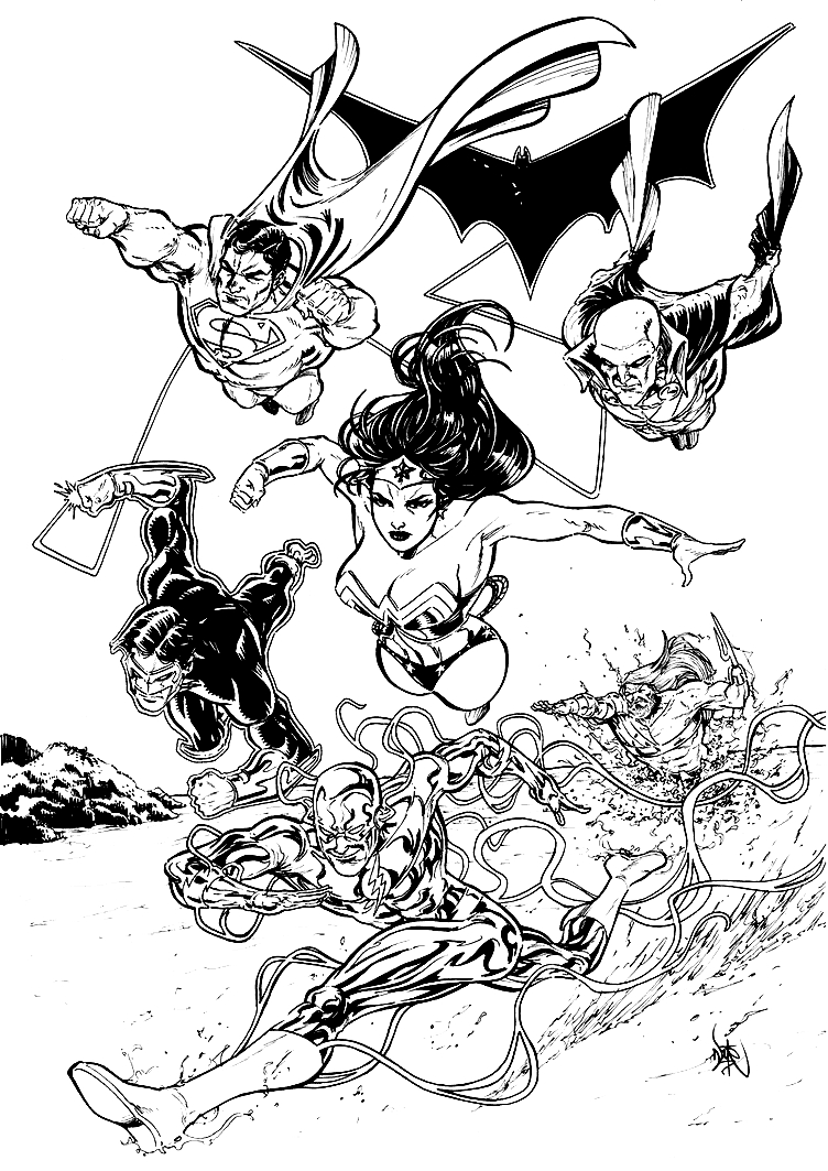 Justice League stampabile gratuito da colorare