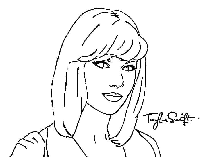 La cantante Taylor Swift da colorare