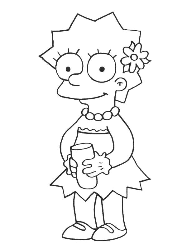 La carina Lisa Simpson da colorare
