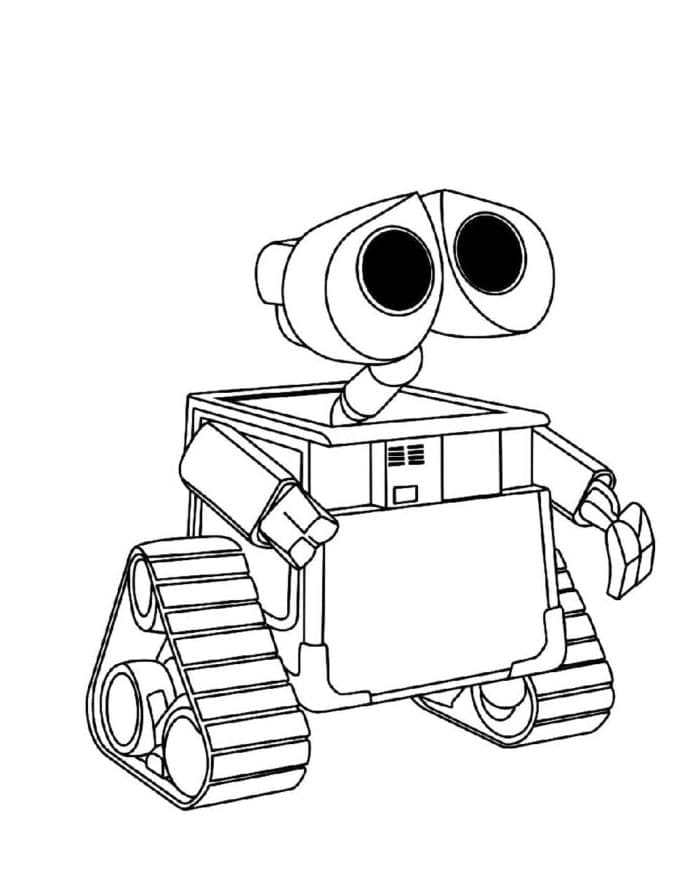 La connessione tra Eve e Wall-E da colorare