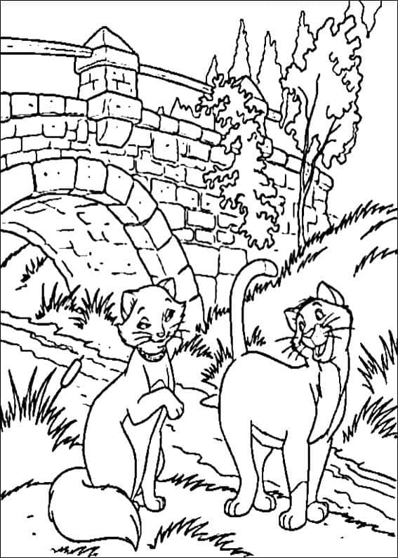 La duchessa e Thomas O'Malley da colorare