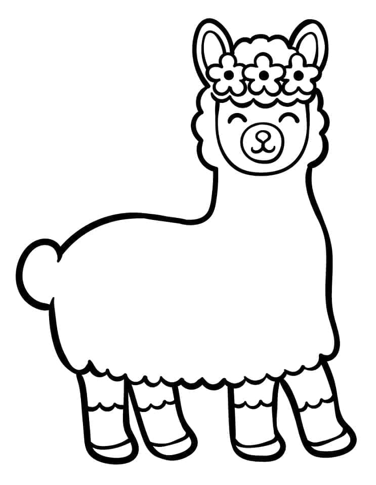Lama sorridente da colorare