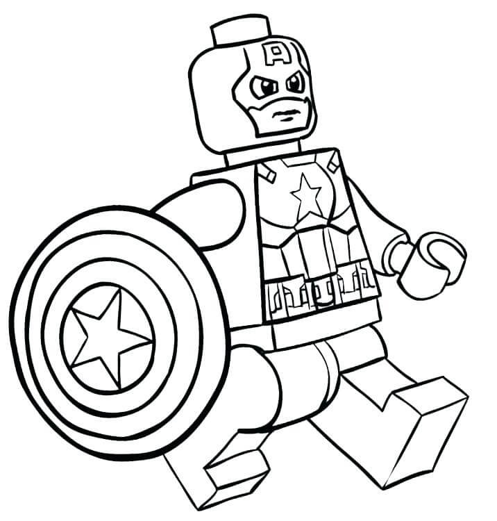 Lego Capitan America a Piedi da colorare