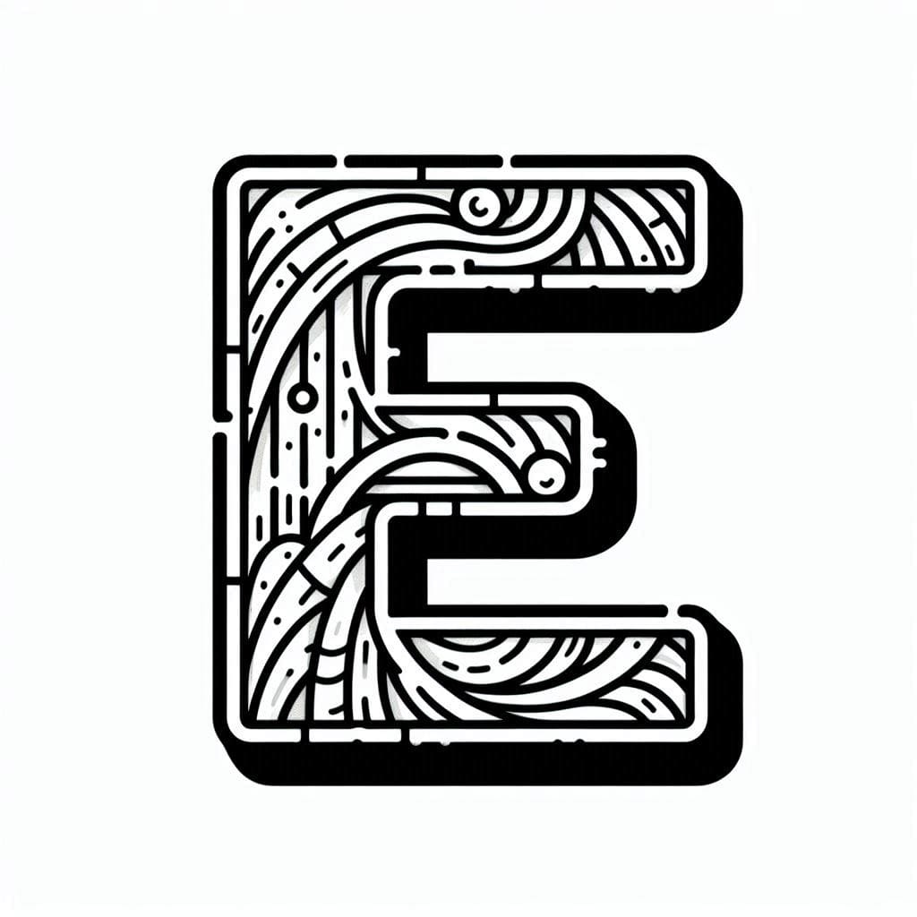Lettera E in legno da colorare