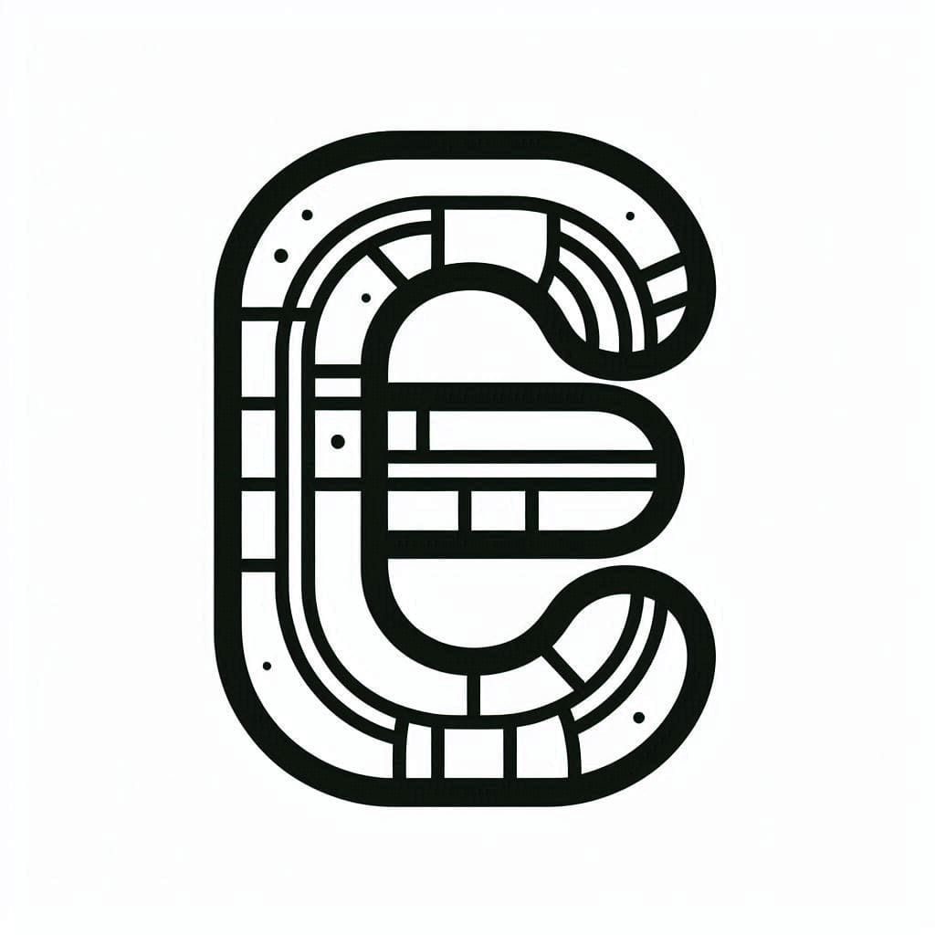 Lettera E normale da colorare