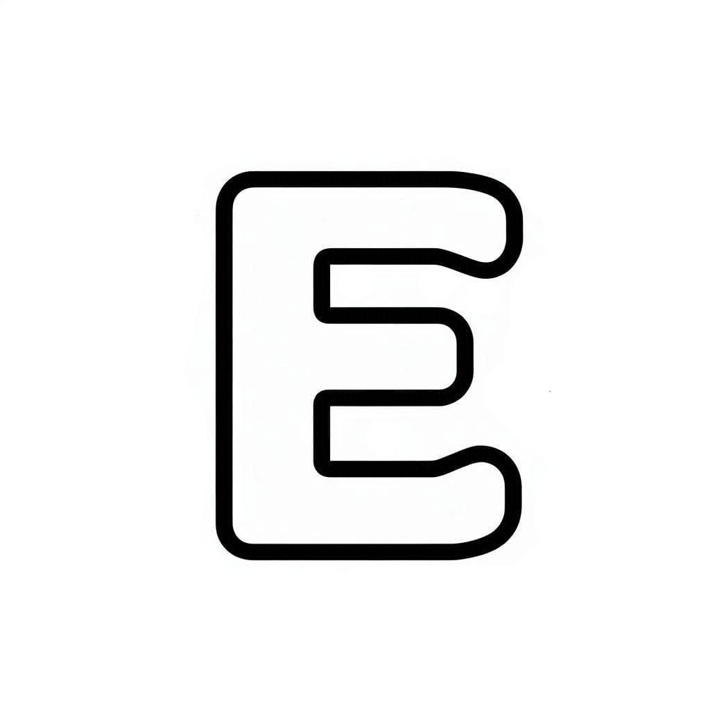 Lettera E semplice da colorare
