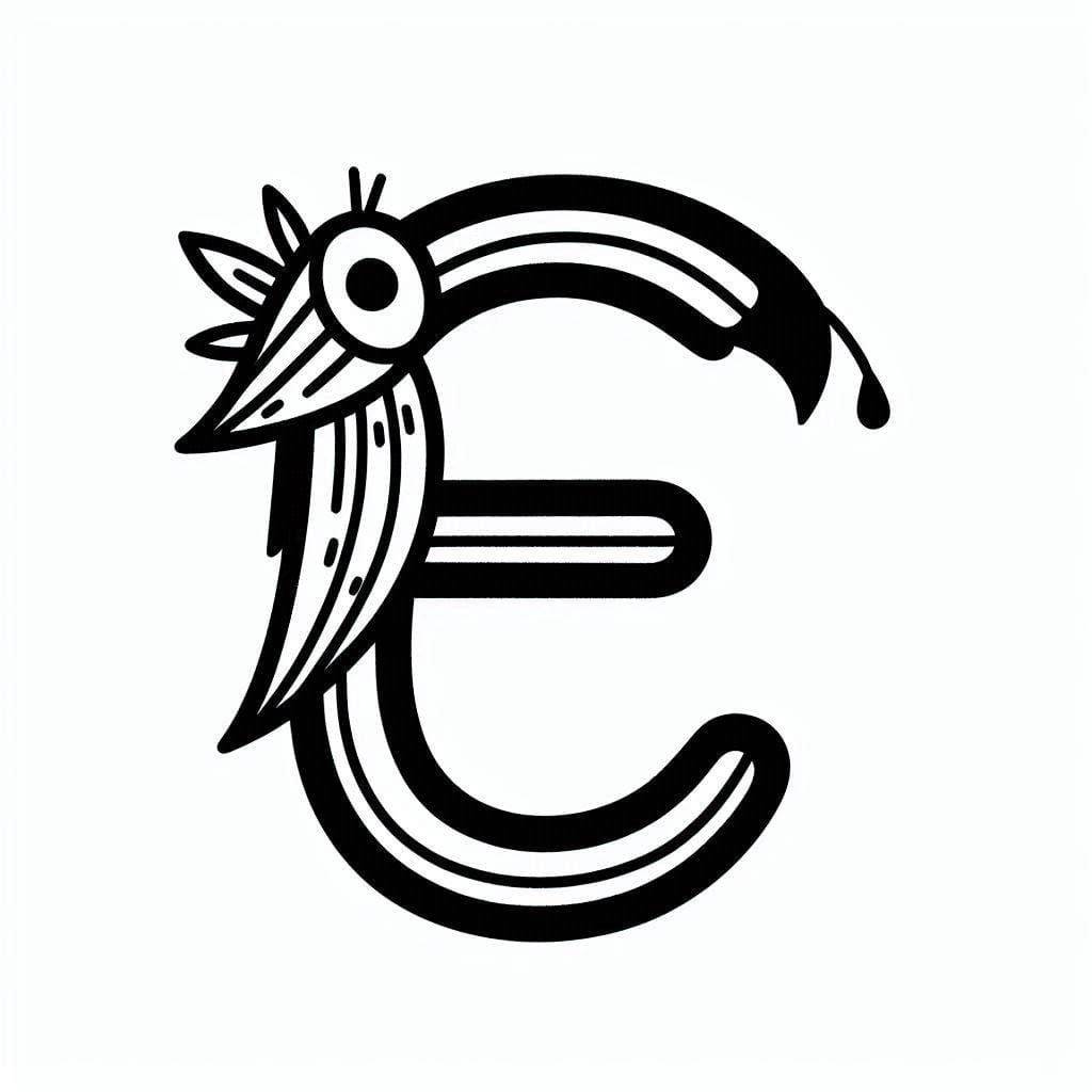 Lettera E speciale da colorare
