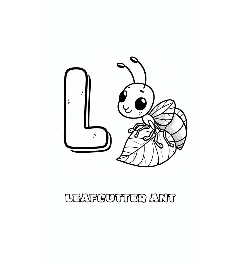 Lettera L Formica tagliafoglie da colorare