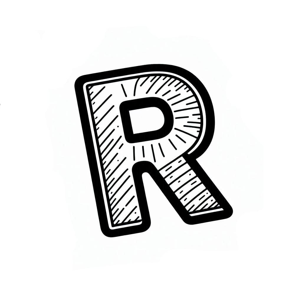 Lettera R per bambini da colorare