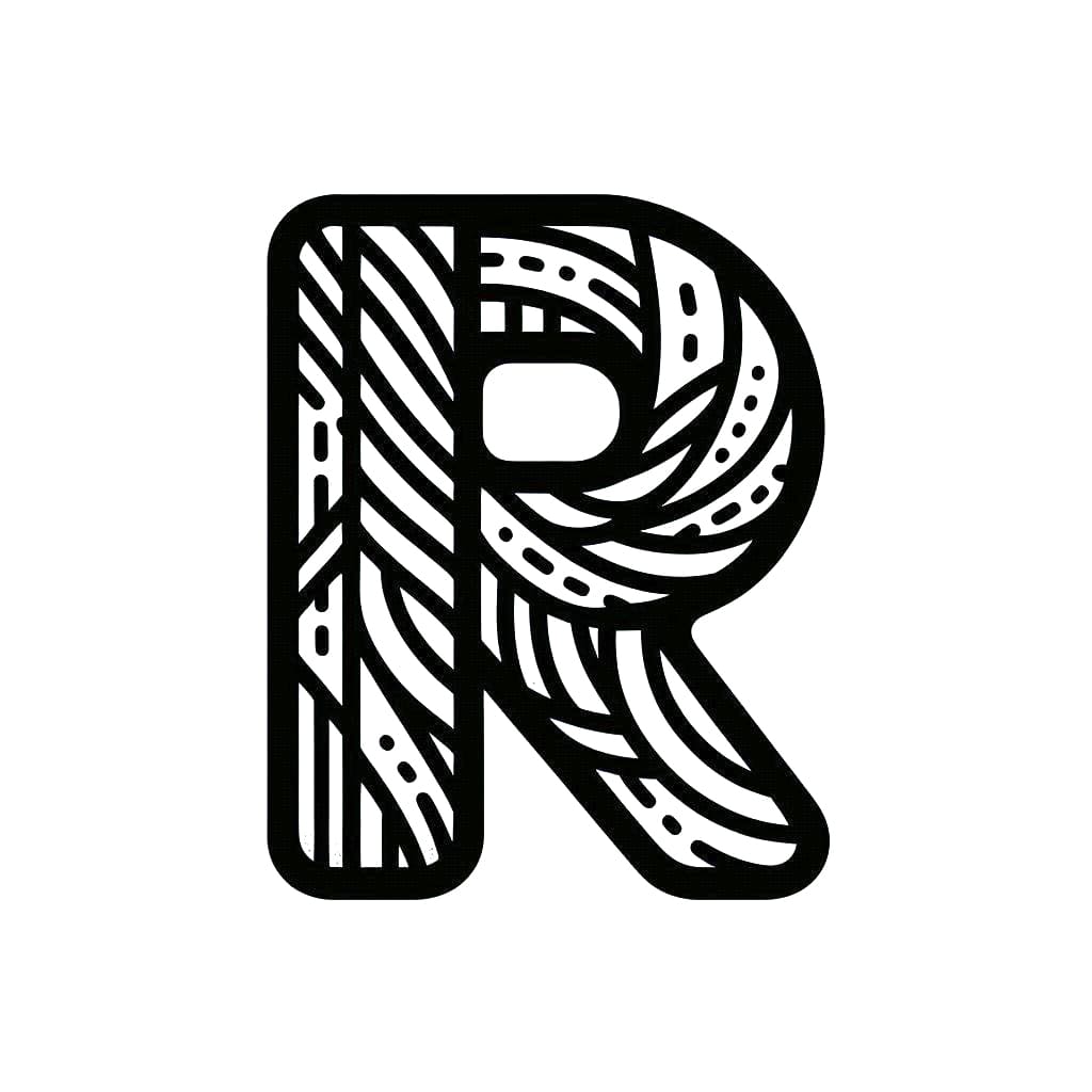Lettera R stampabile da colorare