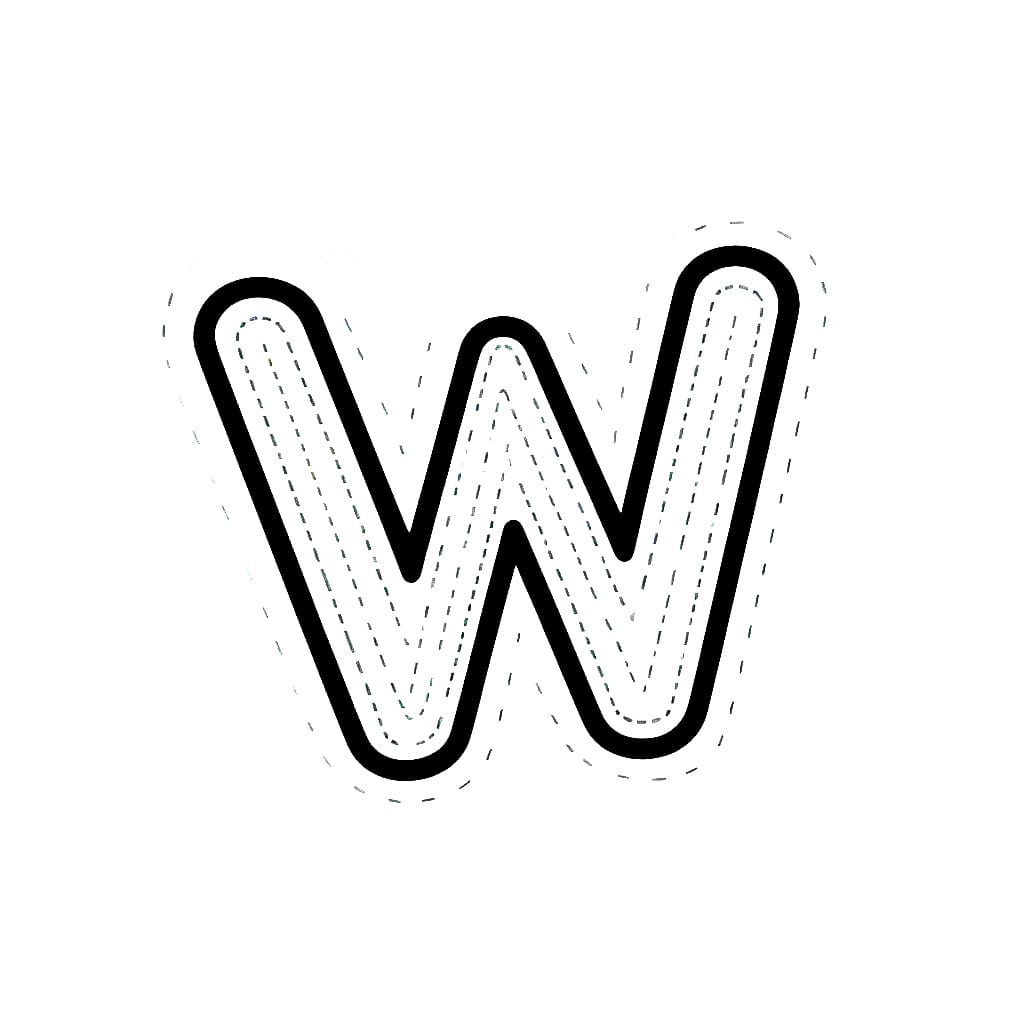 Lettera W normale da colorare