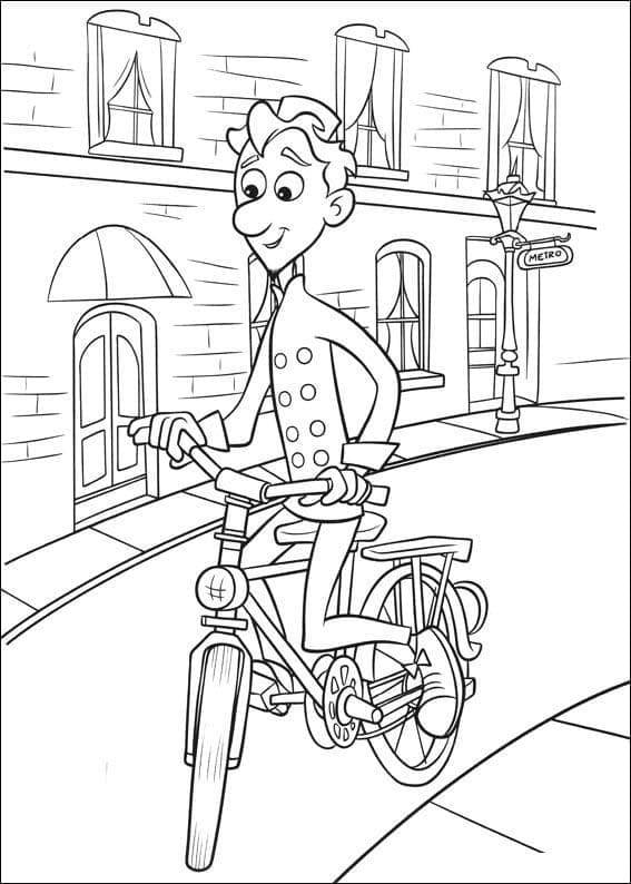 Linguini sta andando in bici da colorare