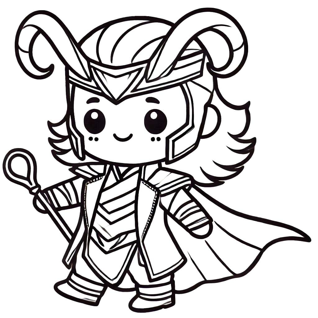 Loki chibi carino da colorare