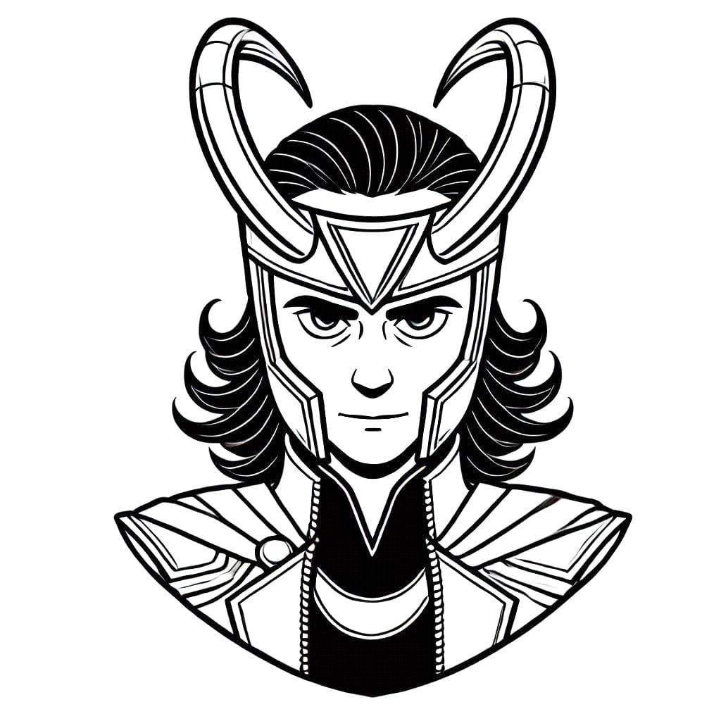 Loki faccia fredda da colorare