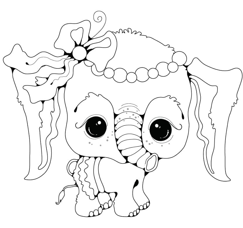 Lovely Elephant coloring page 