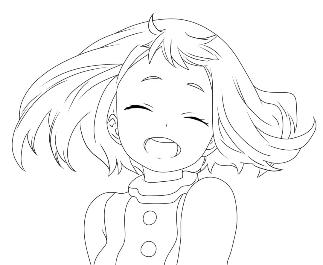 Lovely Uraraka da colorare