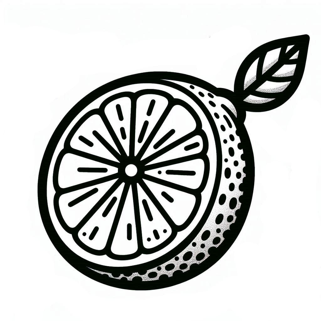 Manico di limone da colorare