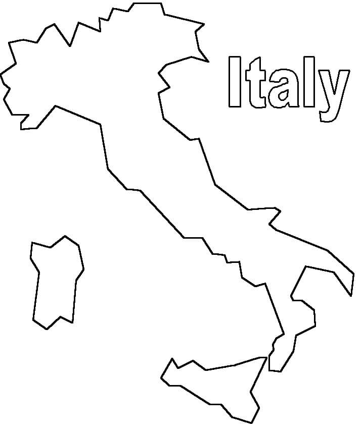 Mappa Facile Dell'Italia da colorare