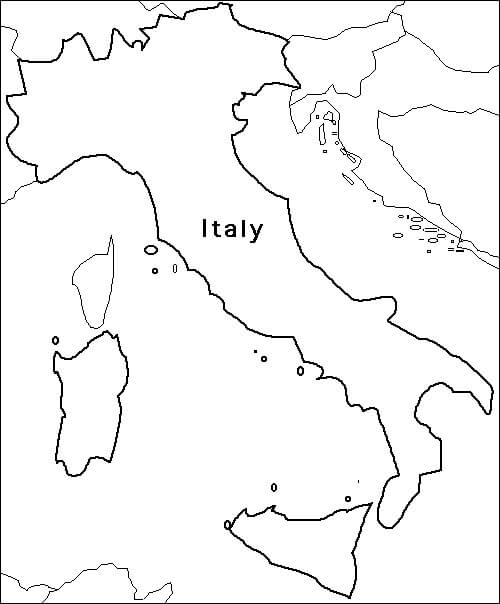 Mappa Stampabile Dell'Italia da colorare