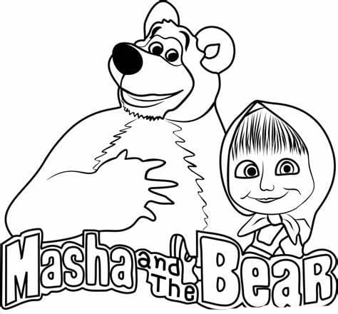 Masha e Orso Cartone animato per bambini da colorare