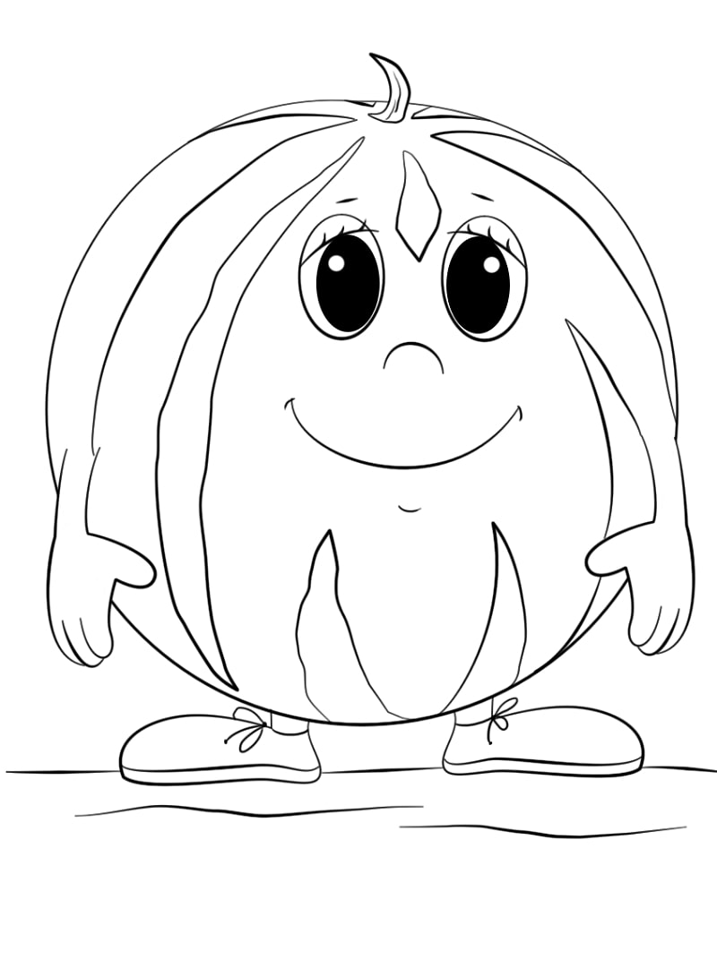 Melancia de Desenho Animado para colorir 2 
