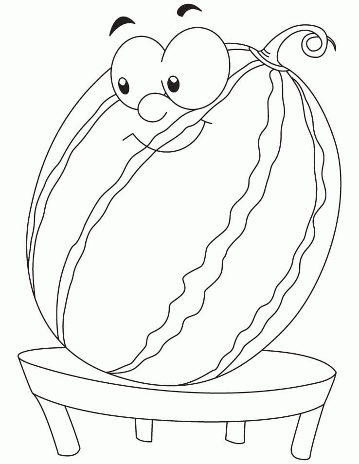 Melancia de Desenho Animado para colorir 3 