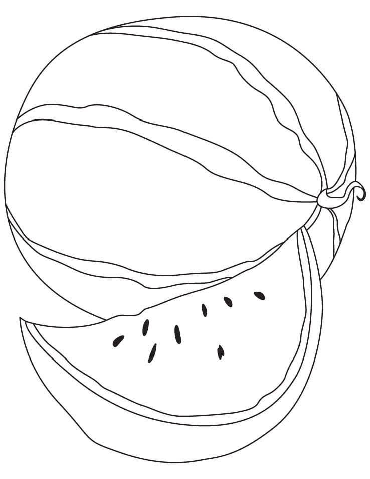 Melancia e Fatia para colorir 3 