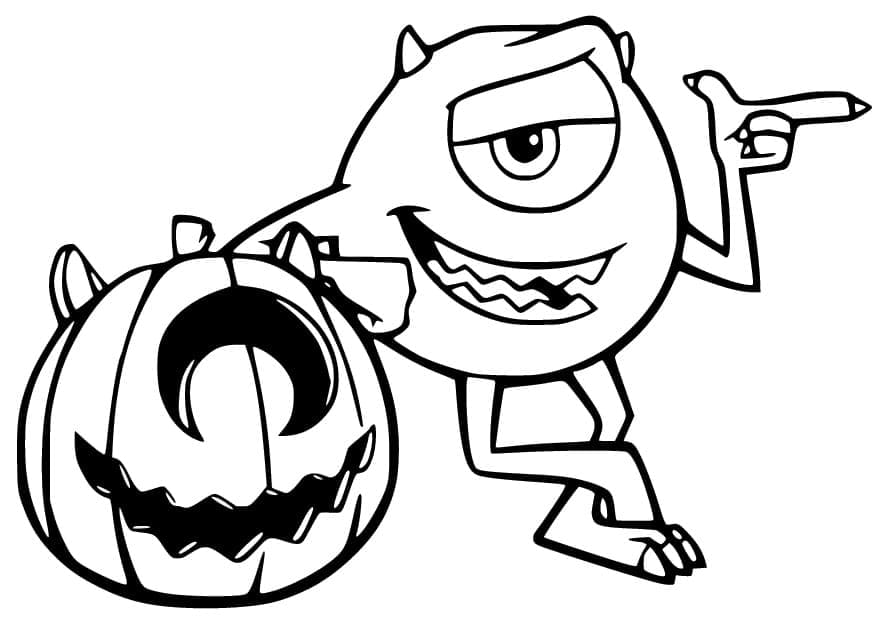 Mike Wazowski e una zucca 