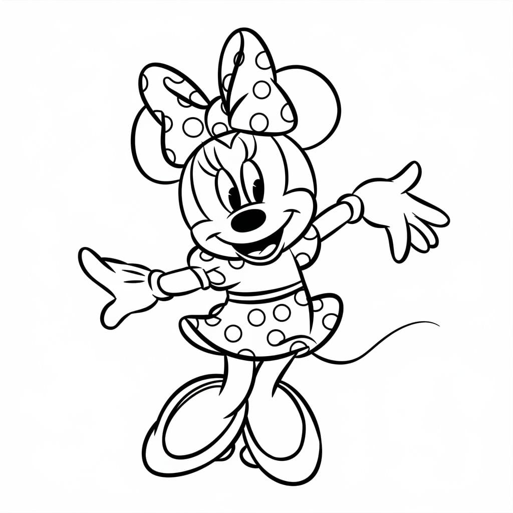 Minnie Mouse che balla da colorare