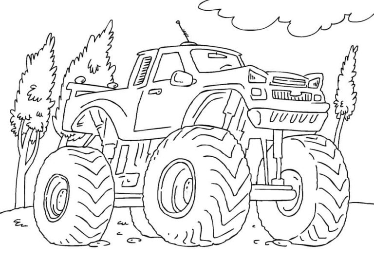 Monster truck con una formidabile museruola da colorare