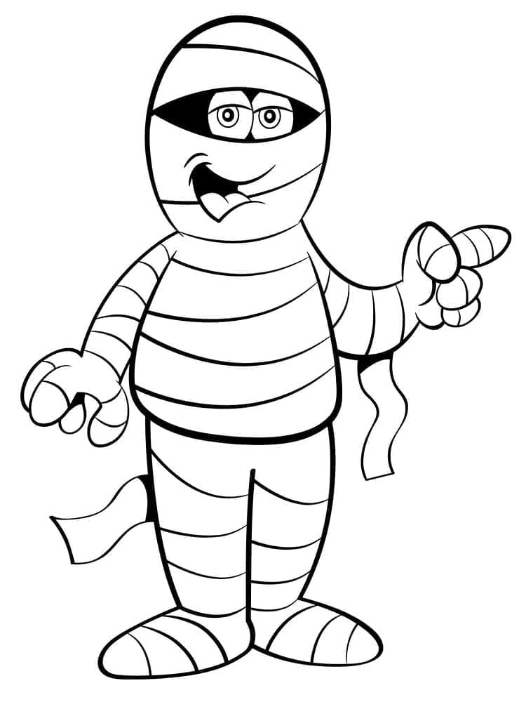 Mummia dei cartoni animati da colorare